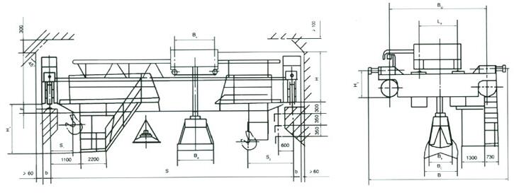 QS型三用橋式起重機(jī)結(jié)構(gòu)圖 QS型三用橋式起重機(jī)結(jié)構(gòu)圖